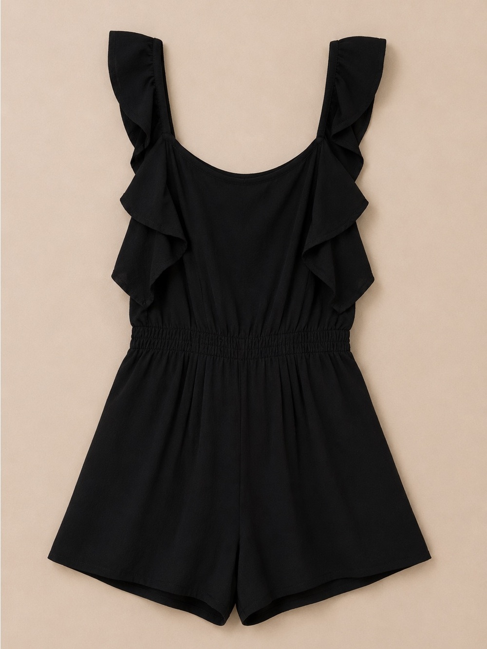 Amuse society short romper flowey straps black size large